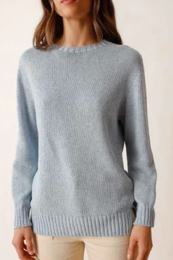 Indi & Cold Cotton Knit Sweater In Blue