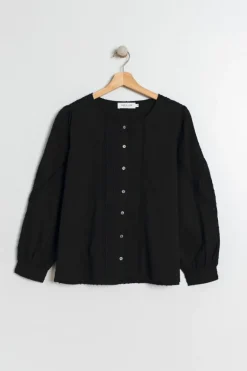 Indi & Cold Hailspot And Lace Top In Black