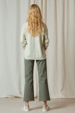 Indi & Cold Linen Contrast Knit Jumper In Mint