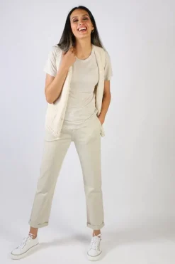 Indi & Cold Melange Linen Tee In Natural