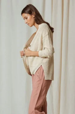 Indi & Cold Slouch Cardi In Natural
