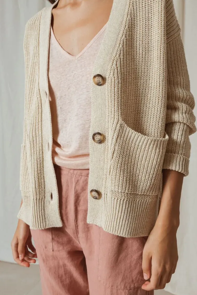 Indi & Cold Slouch Cardi In Natural