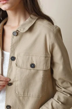 Indi & Cold Twill Cropped Jacket In Camel