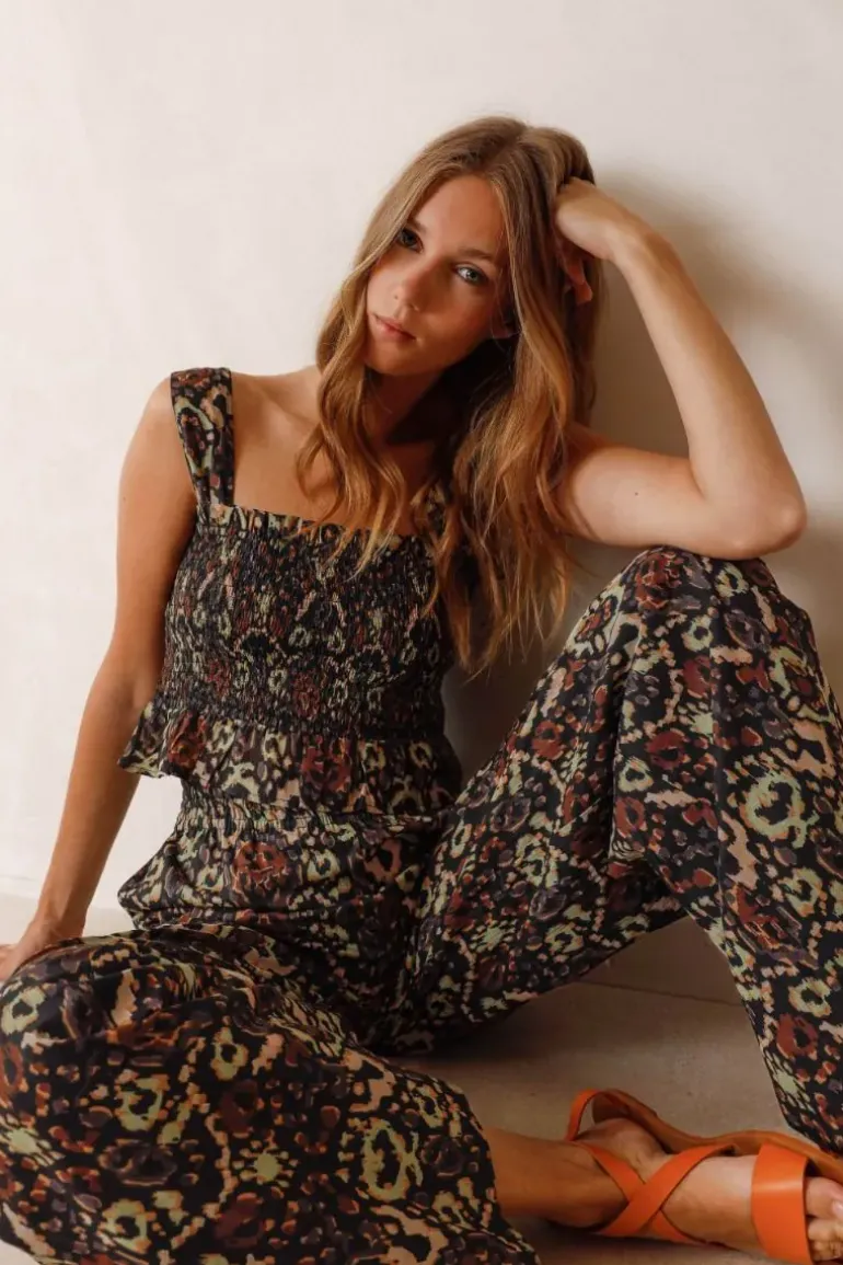 Indi & Cold Wide Leg Ethnic Pant In Black