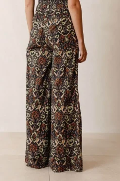 Indi & Cold Wide Leg Ethnic Pant In Black