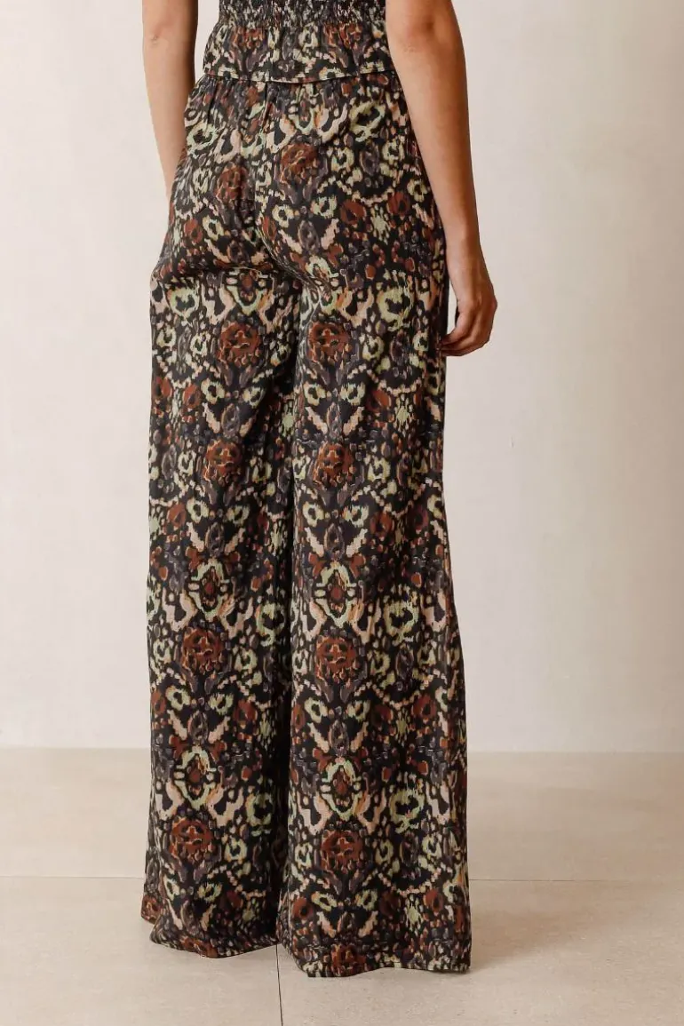 Indi & Cold Wide Leg Ethnic Pant In Black