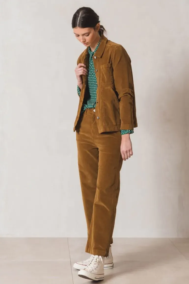 Indi And Cold Micro Corduroy Gina Pant In Tan