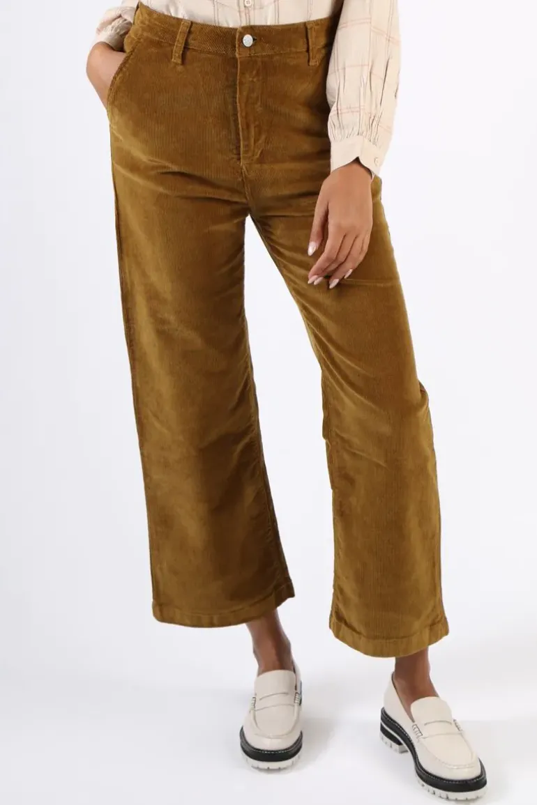 Indi And Cold Micro Corduroy Gina Pant In Tan