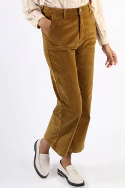 Indi And Cold Micro Corduroy Gina Pant In Tan