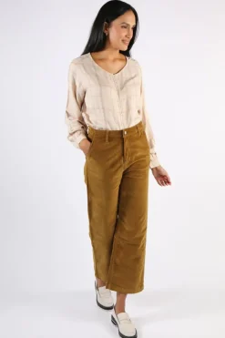 Indi And Cold Micro Corduroy Gina Pant In Tan