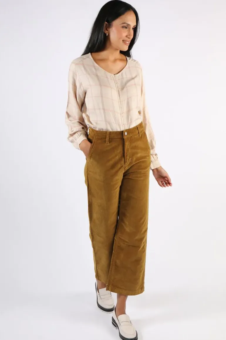 Indi And Cold Micro Corduroy Gina Pant In Tan