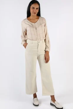 Indi And Cold Micro Corduroy Gina Pant In Cream