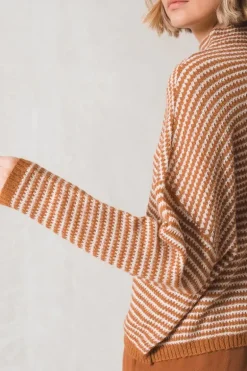 Indi And Cold Perkins Stripe Jumper In Tan