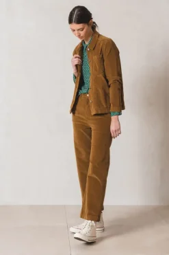 Indi And Cold Retro Micro Corduroy Jacket In Tan