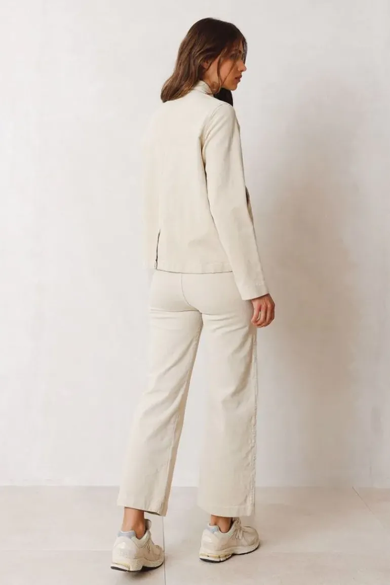 Indi And Cold Retro Micro Corduroy Jacket In Cream