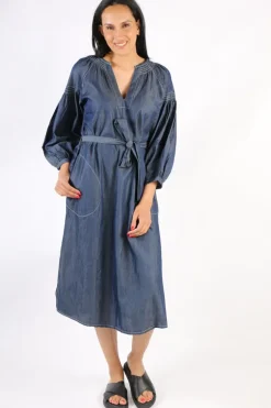 Itami Sakanto Midi Kaftan Dress In Denim