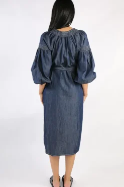 Itami Sakanto Midi Kaftan Dress In Denim