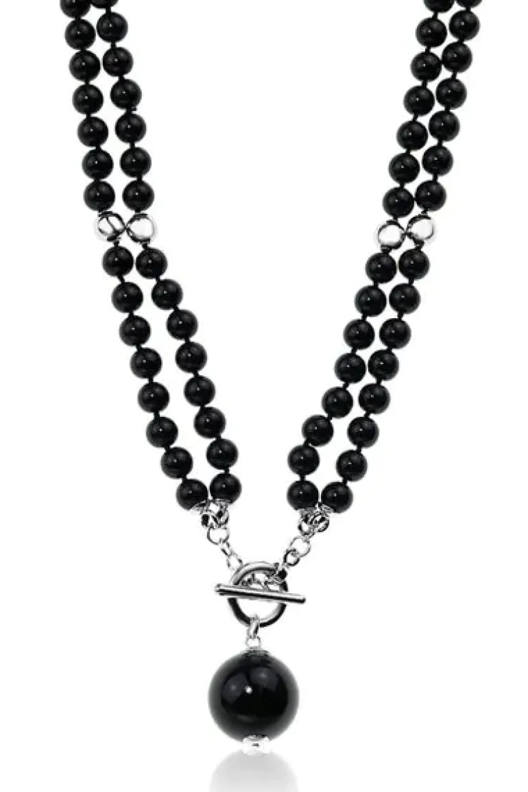Jantan Beaded Convertible Necklace In Black