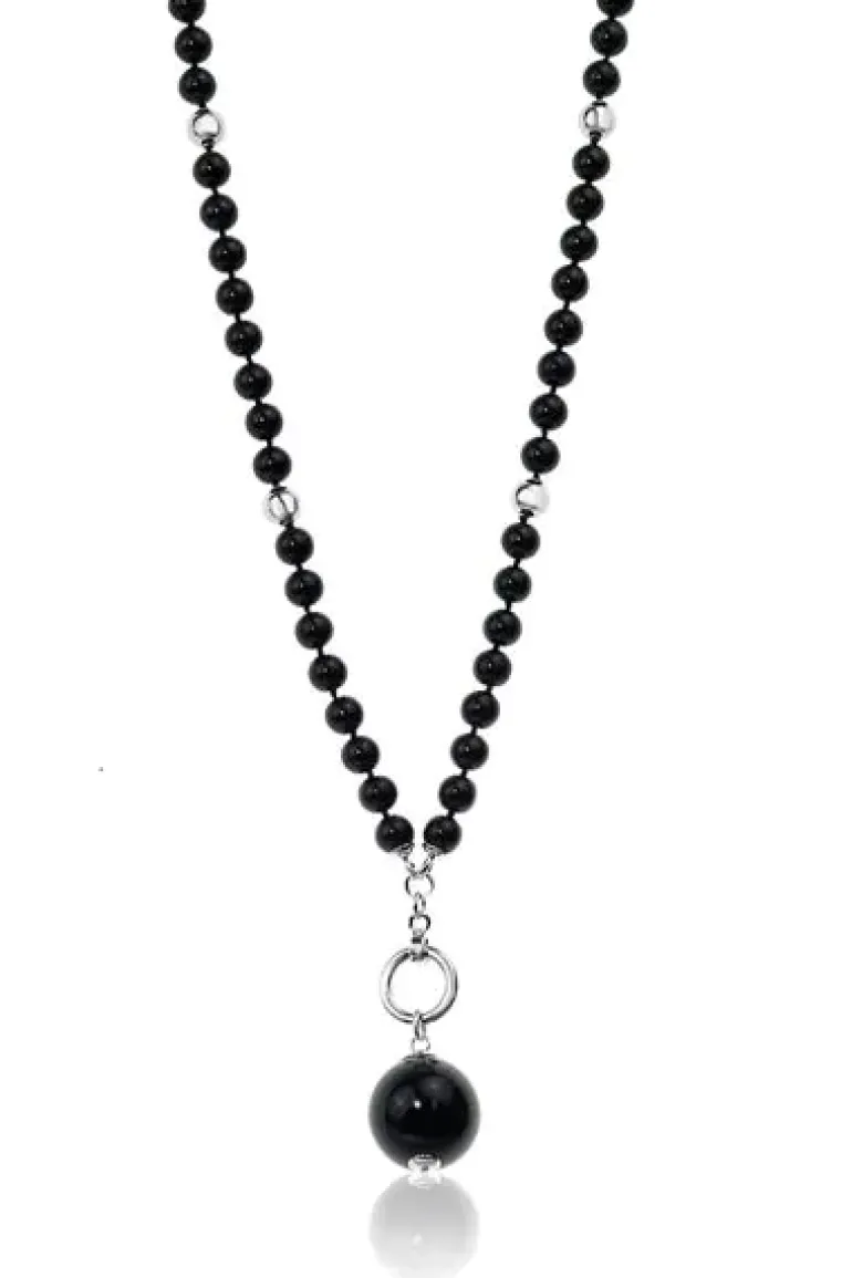 Jantan Beaded Convertible Necklace In Black