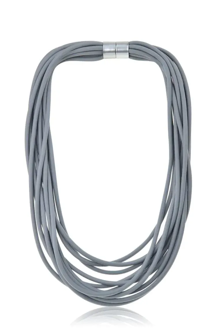 Jantan Cord Necklace In Grey