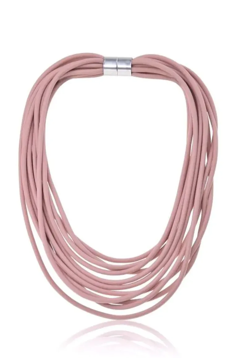 Jantan Cord Necklace In Pink