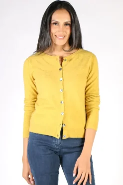 Kapeka Paua Cardigan In Gold