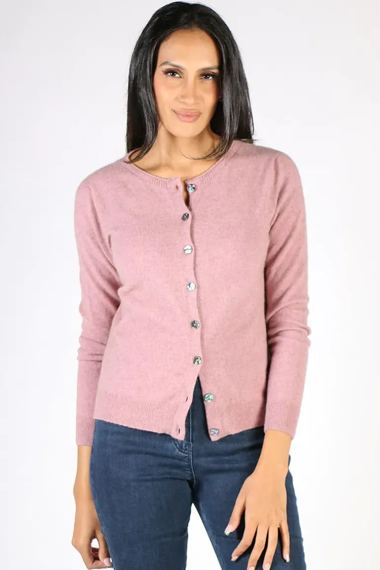 Kapeka Paua Cardigan In Petal