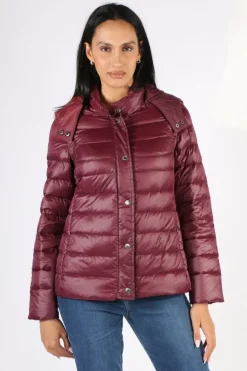 Kesta Puffer Jacket In Wine