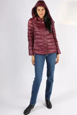 Kesta Puffer Jacket In Wine