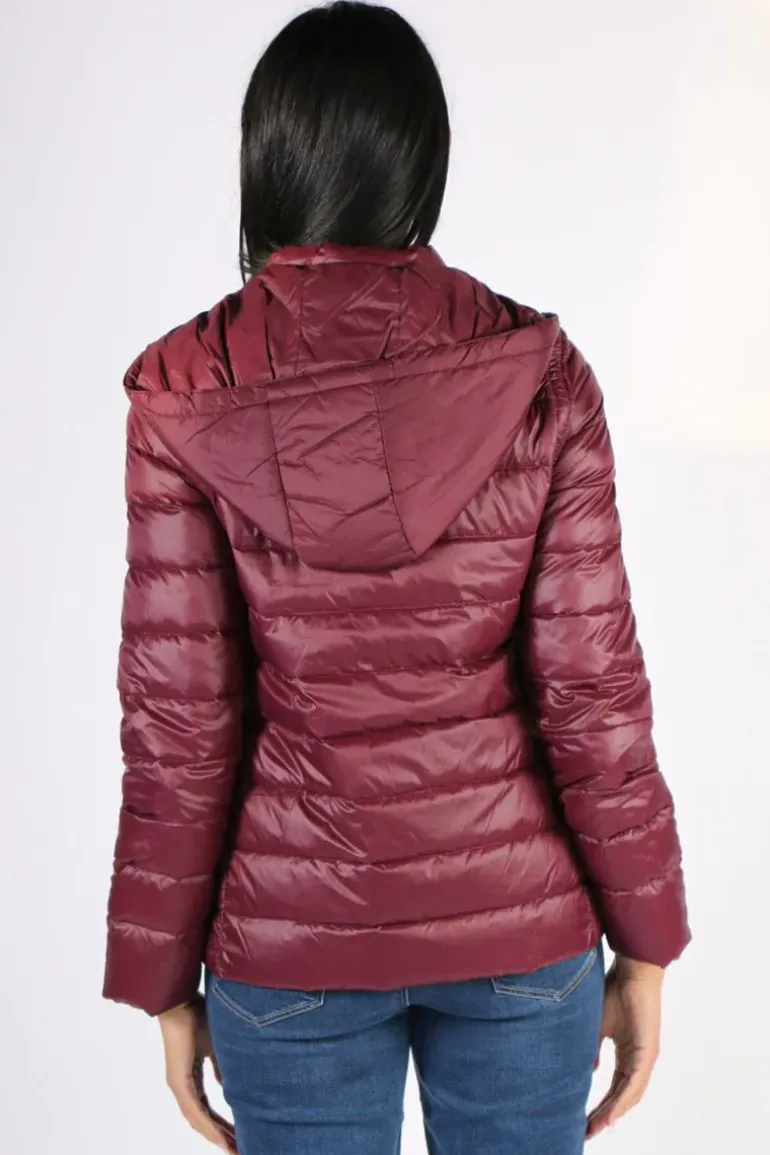Kesta Puffer Jacket In Wine