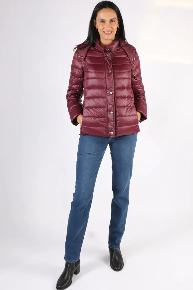 Kesta Puffer Jacket In Wine