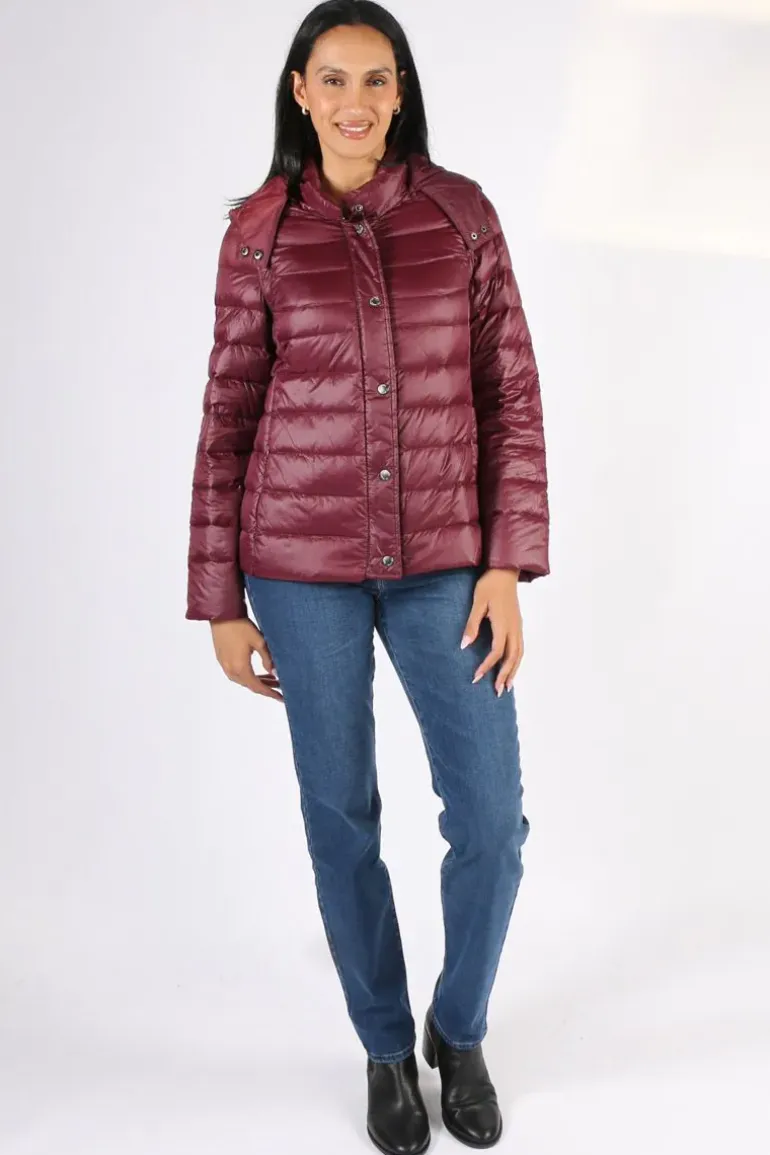 Kesta Puffer Jacket In Wine