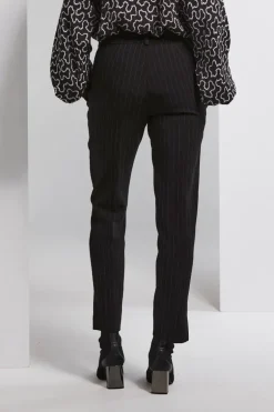 Lania Pinstripe Mayoral Pant In Black