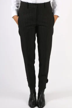 Lania Pinstripe Mayoral Pant In Black