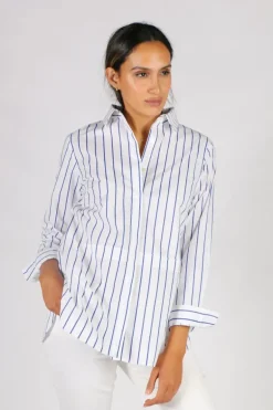 Lania Stripe Shirt By Bagruu In White