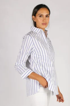 Lania Stripe Shirt By Bagruu In White