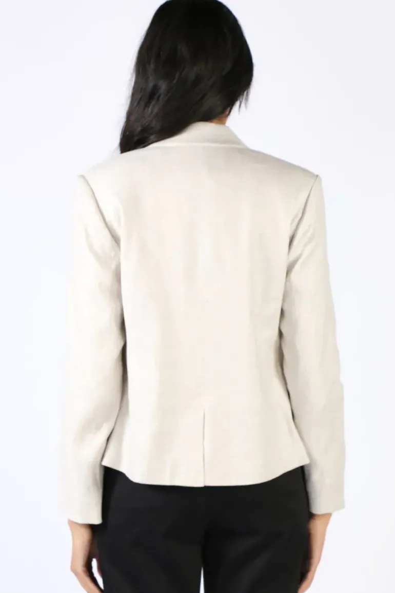 Lania Twill Linen Madison Jacket In Natural