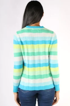 LD & CO Stripe Jumper In Aqua