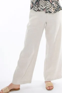 Linen Wide Leg Pant In Natural By Jump