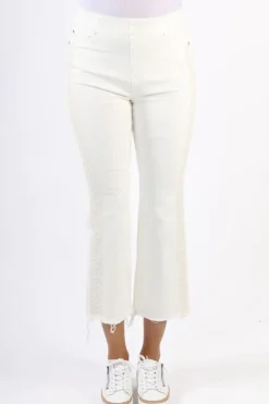 Liverpool Chloe Crop Frayed Hem Jeans In White