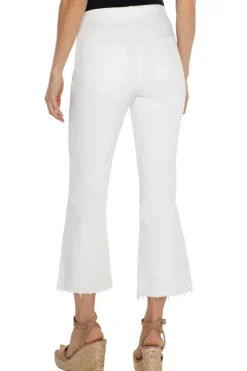 Liverpool Chloe Crop Frayed Hem Jeans In White
