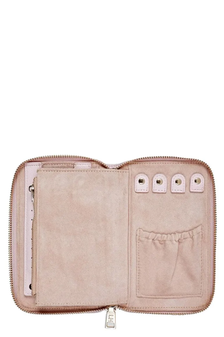 Lizzie Jewellery Case In Pale Pink