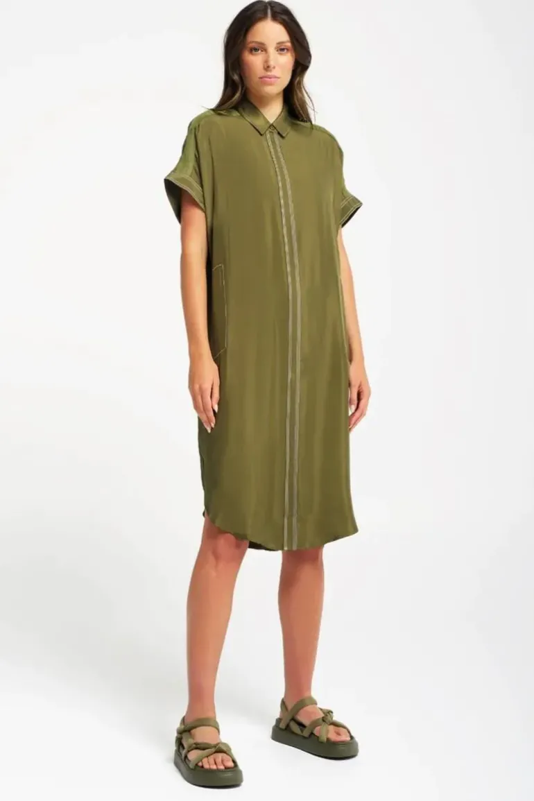 Lounge The Label Juan Dress In Olive