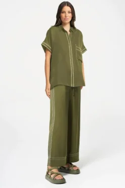 Lounge The Label Zermet Shirt In Olive