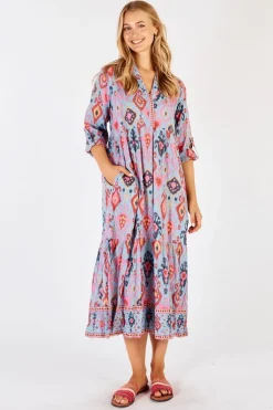 Lula Life Augusta Midi Dress In Sky