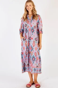 Lula Life Augusta Midi Dress In Sky