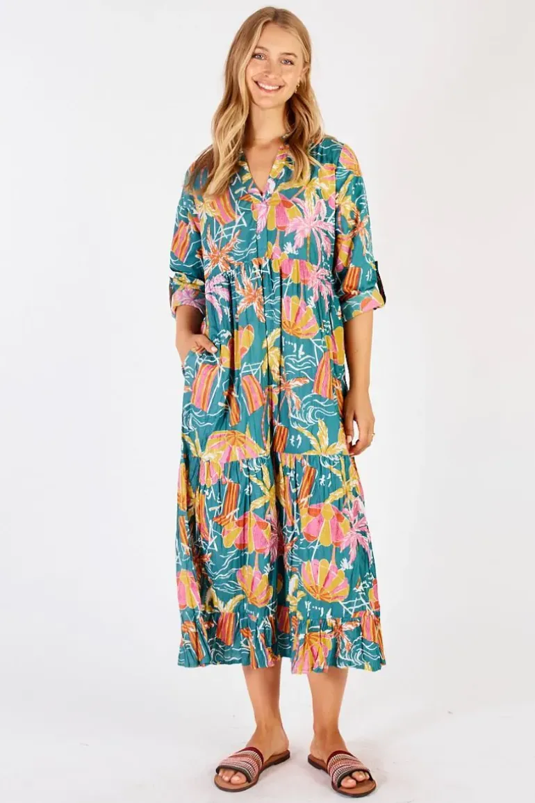 Lula Life Harlow Midi Dress In Sea