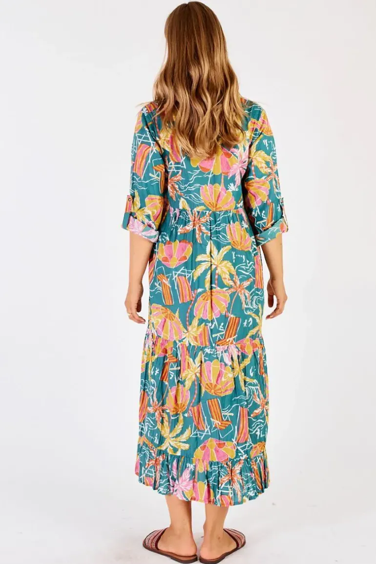 Lula Life Harlow Midi Dress In Sea