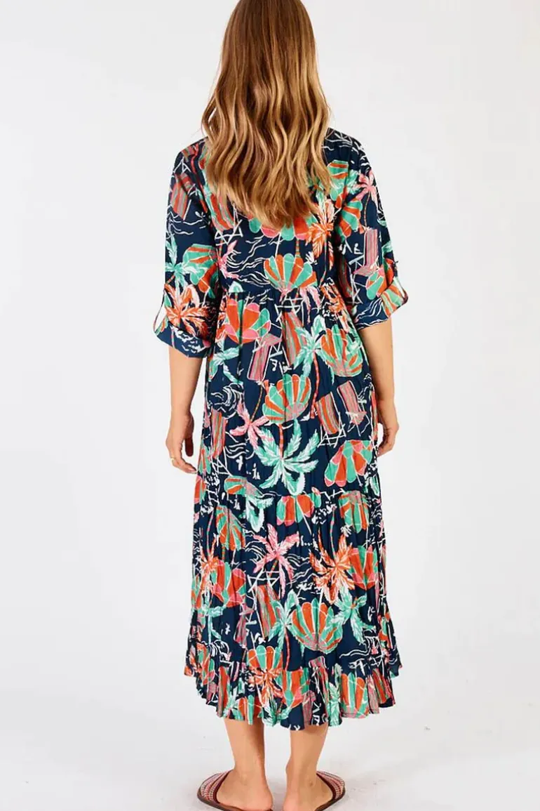 Lula Life Harlow Midi Dress In Navy
