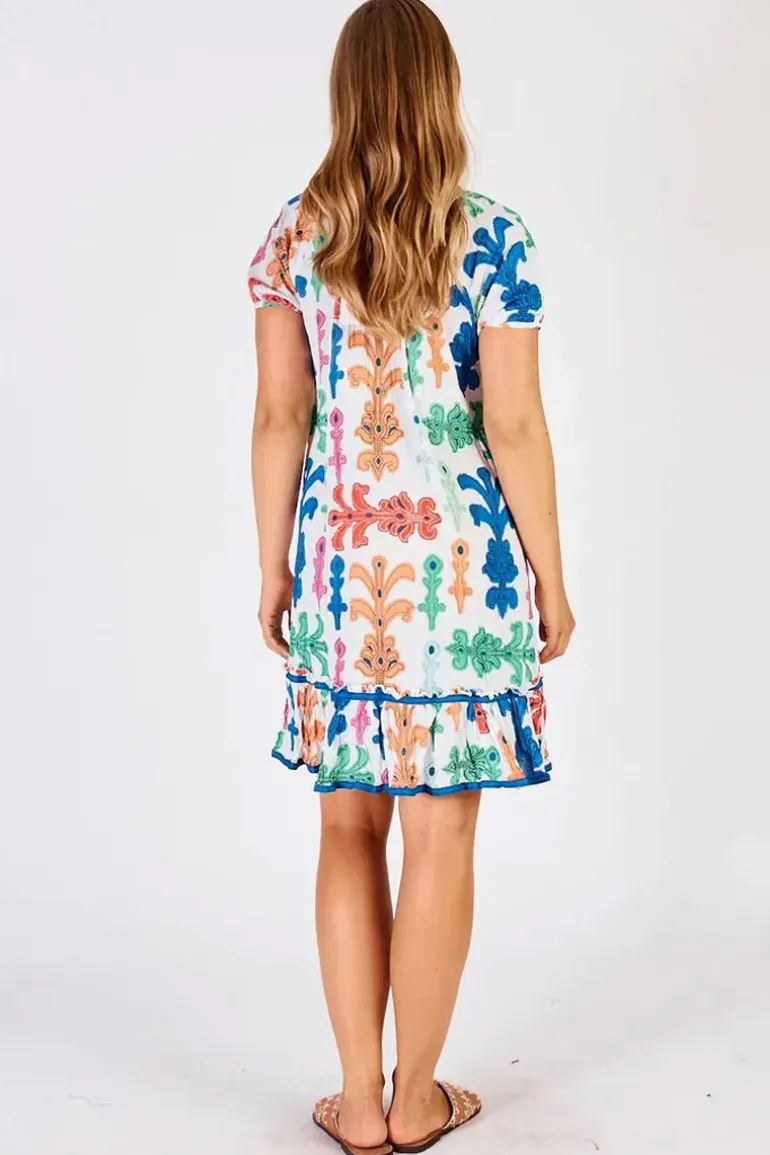 Lula Life Olivia Shirred Dress In White